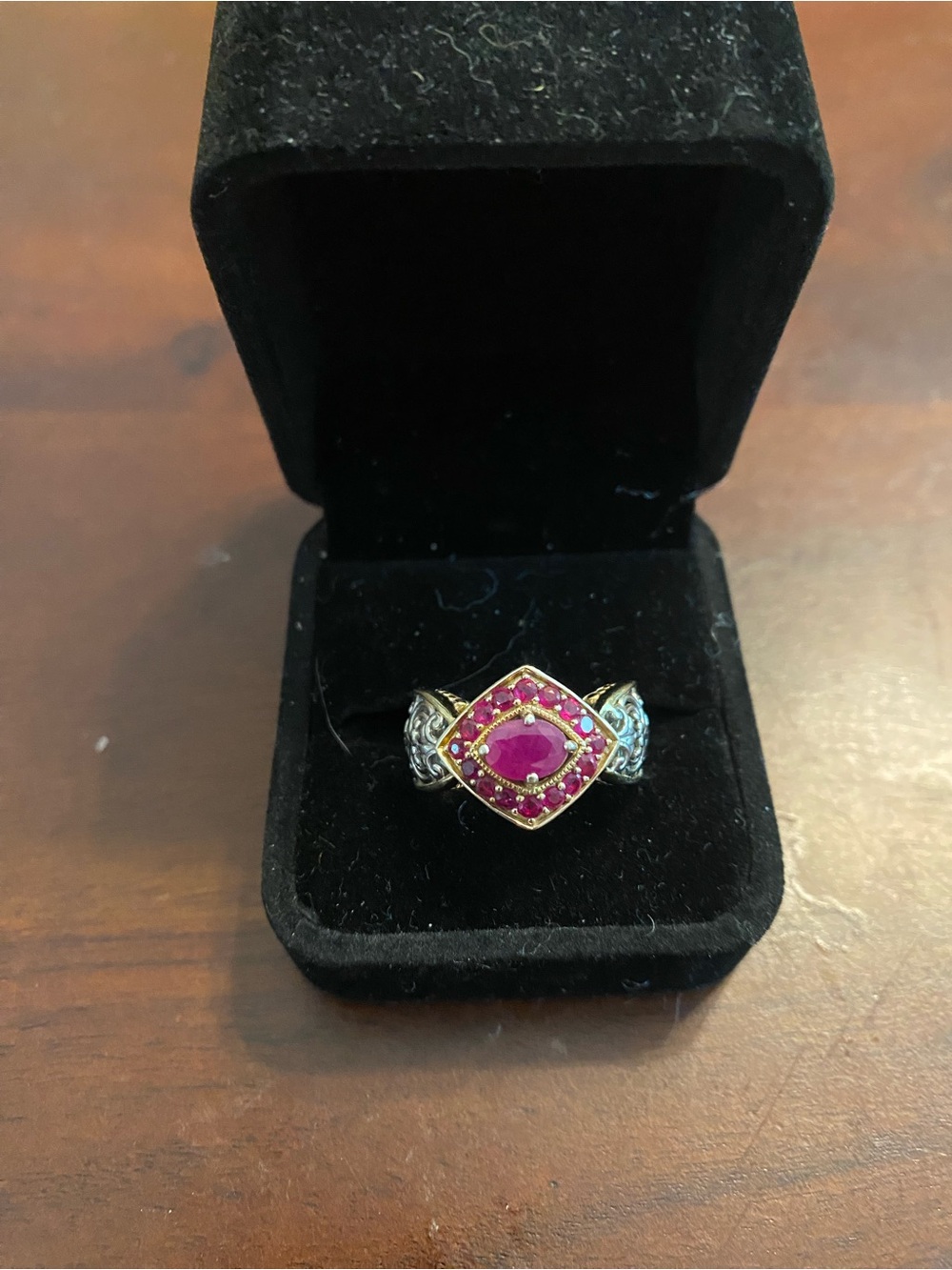 Gems En Vogue Ruby Gems and Sterling Ring with Gold Accents